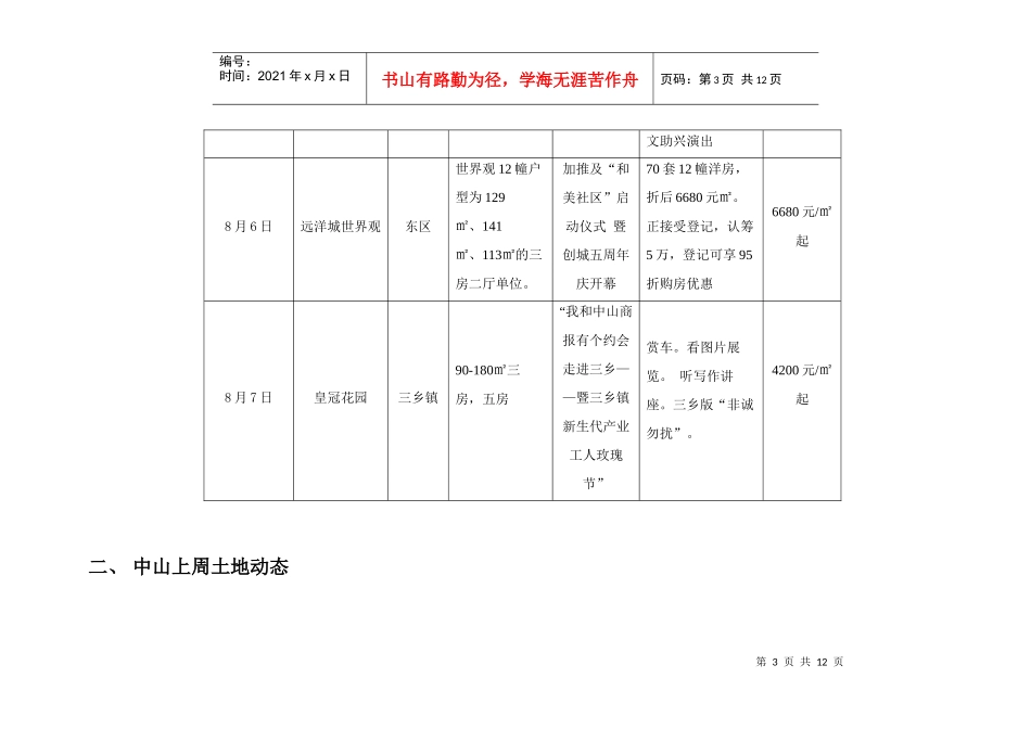 XXXX年8月中山房地产项目楼市分析研究周报10页_合富辉煌_第3页