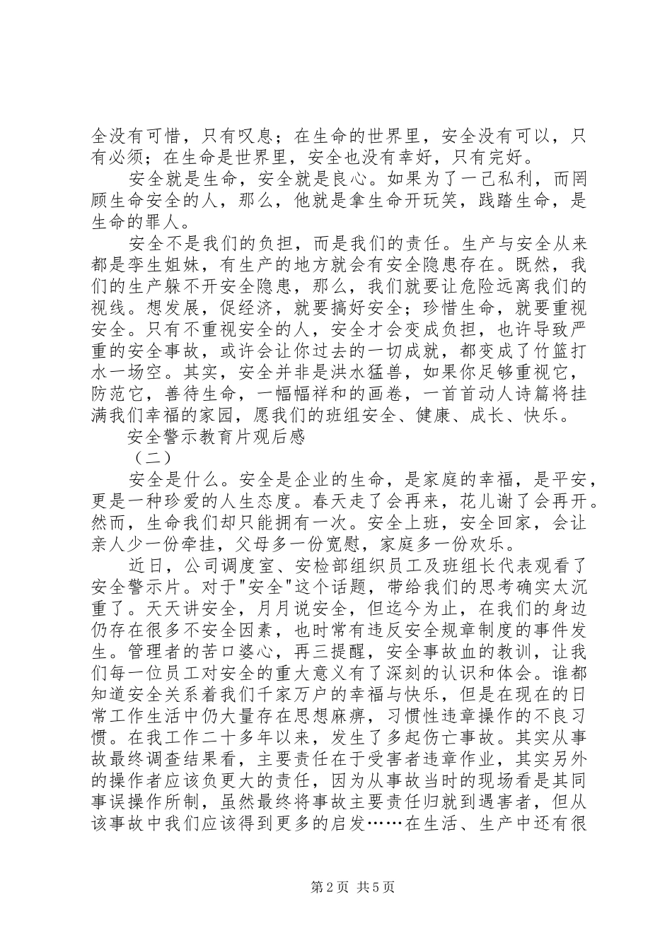 安全警示教育片观后感_第2页