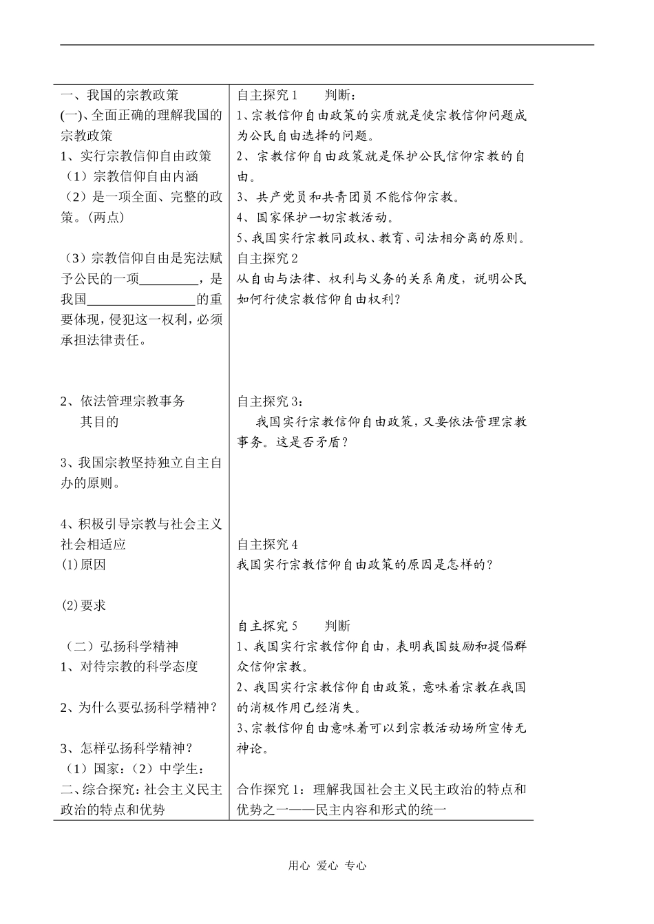 高一政治必修2《我国的宗教政策》_第2页