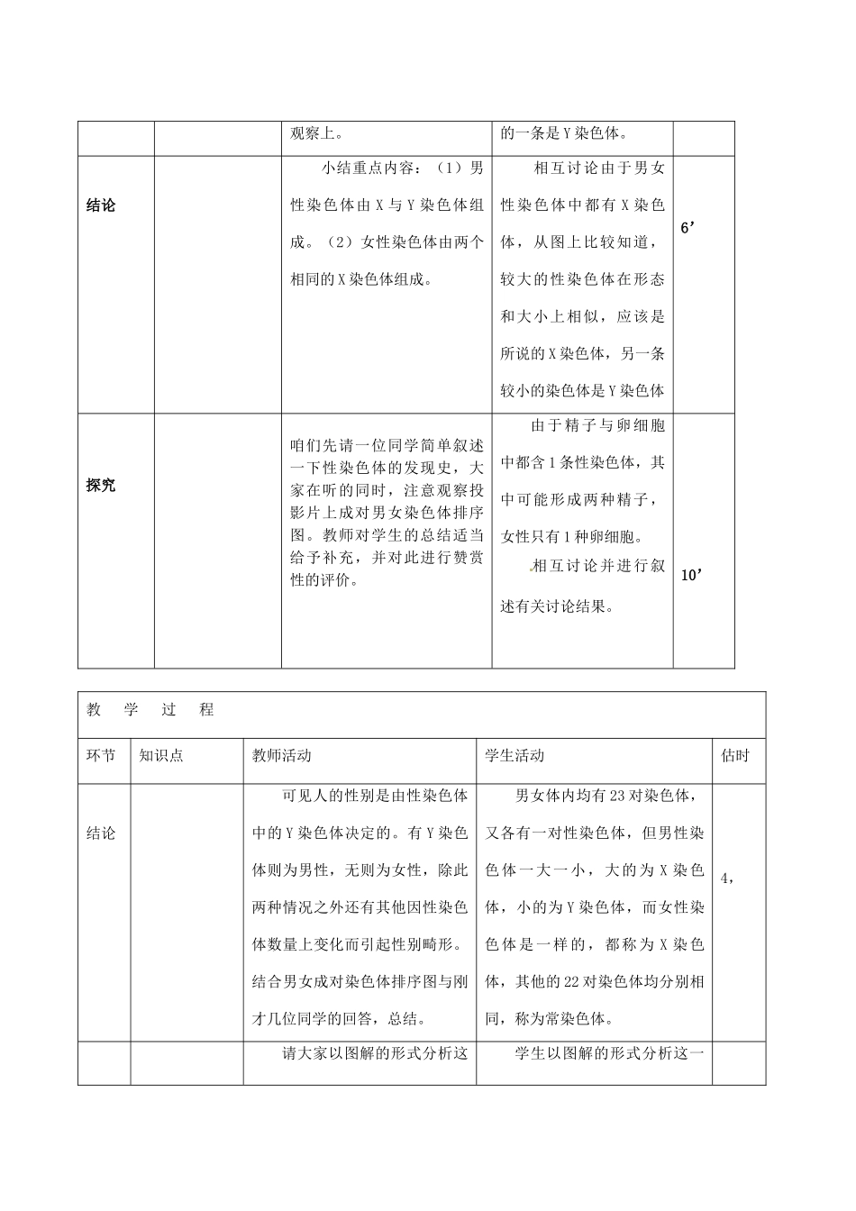 山东省临沭县第三初级中学八年级生物下册《7-2-4人的性别遗传》教案 新人教版_第3页