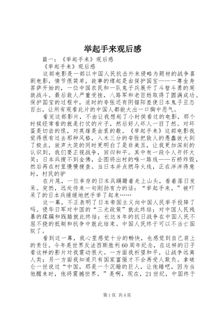 举起手来观后感