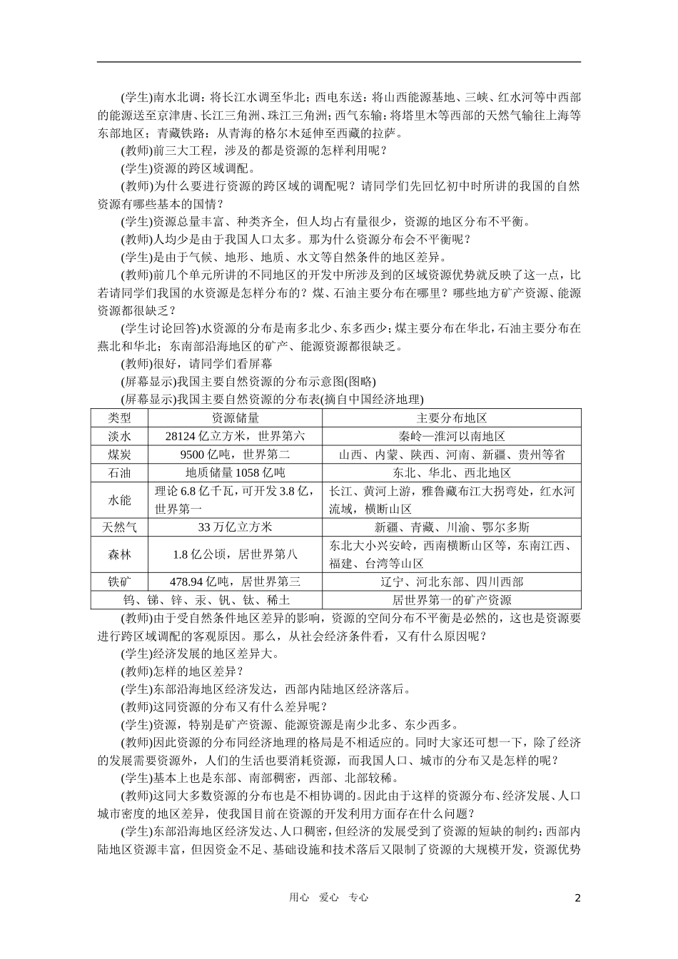 【鼎尖教案】高中地理 第十一单元 资源的区域调配--以西气东输为例 11.1我国天然气资源跨区域调配的地理背景 人教大纲版选修2_第2页