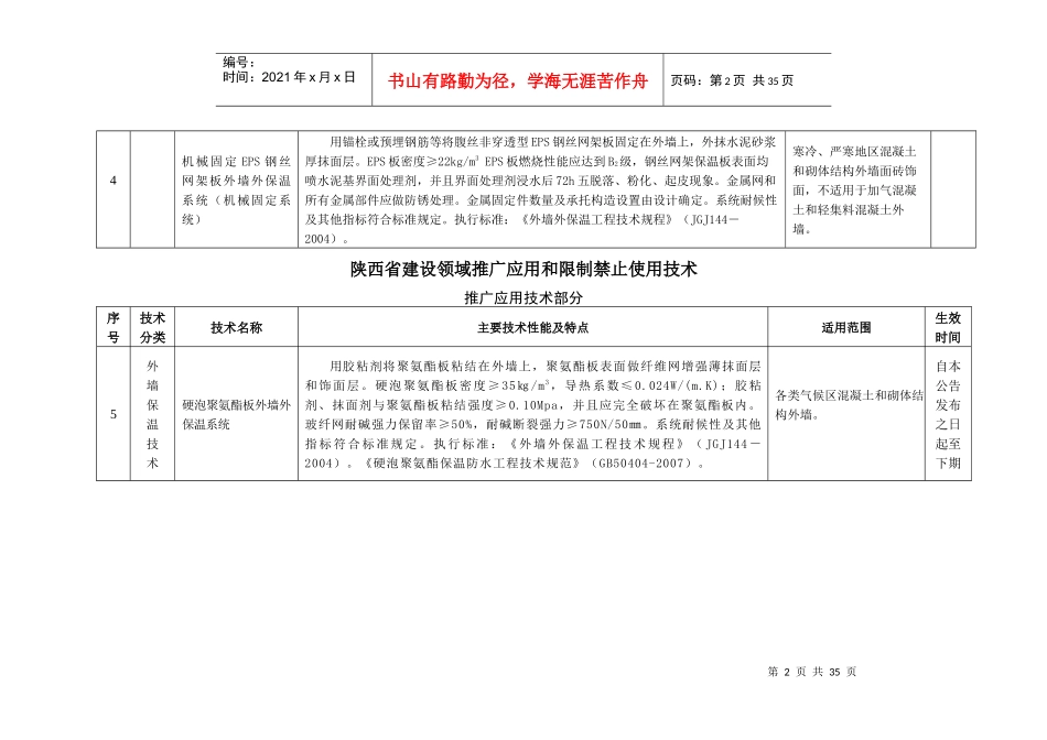 《陕西省建设领域推广应用和限制、禁止使用技术的公告》doc_第2页