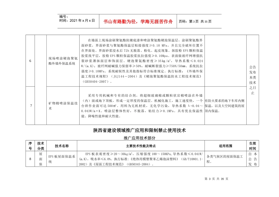 《陕西省建设领域推广应用和限制、禁止使用技术的公告》doc_第3页