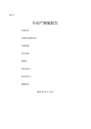 不动产测量报告