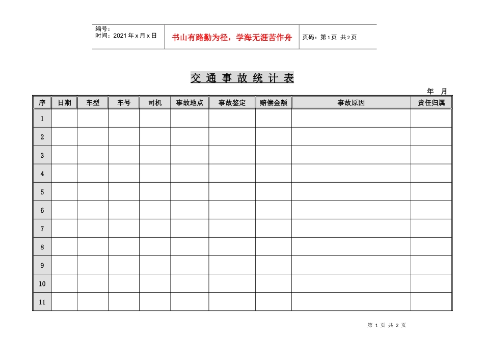 交通事故统计表_第1页
