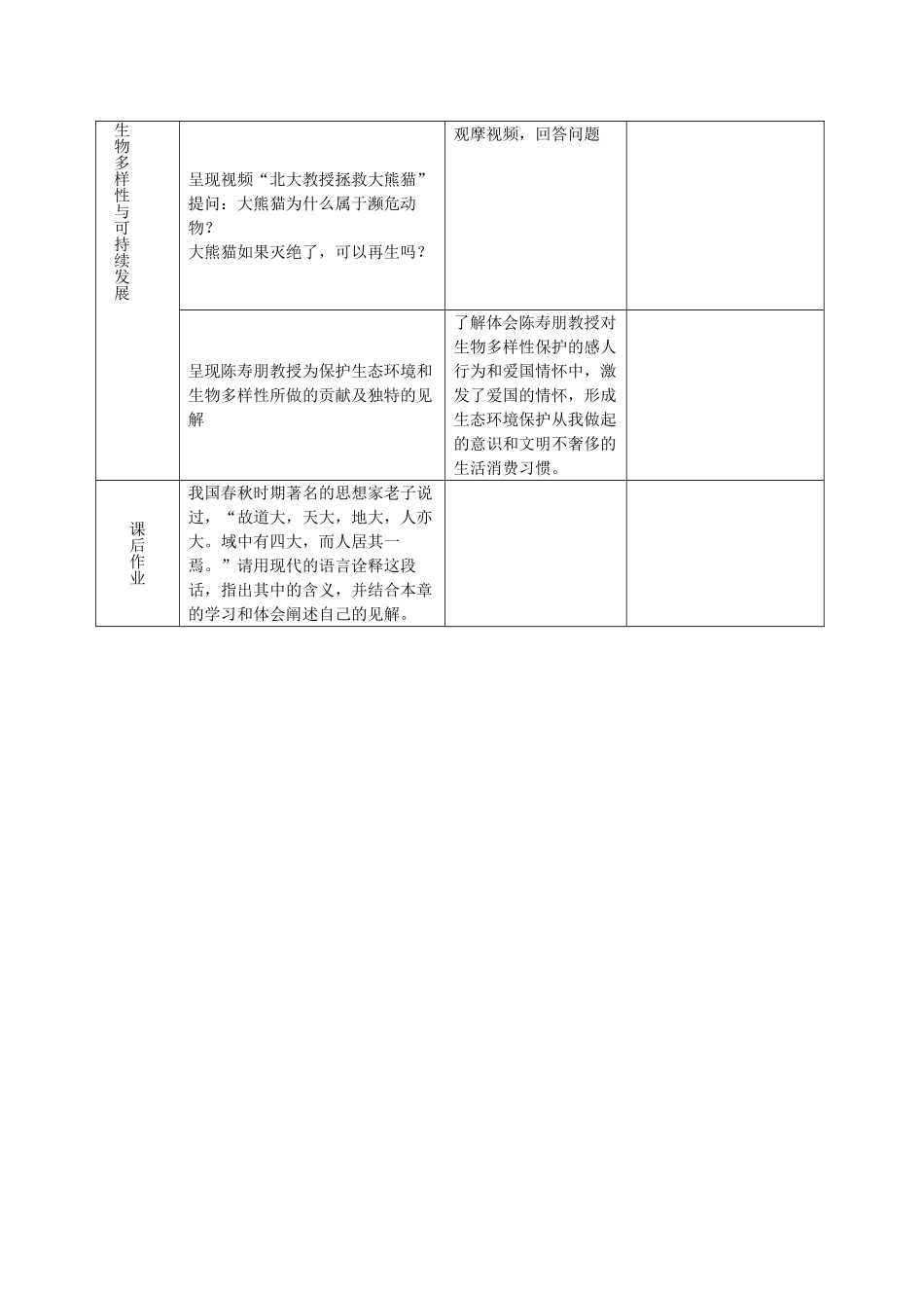 高中生物 10.4《生物多样性保护与可持续发展》教案（3） 沪科版第三册_第3页