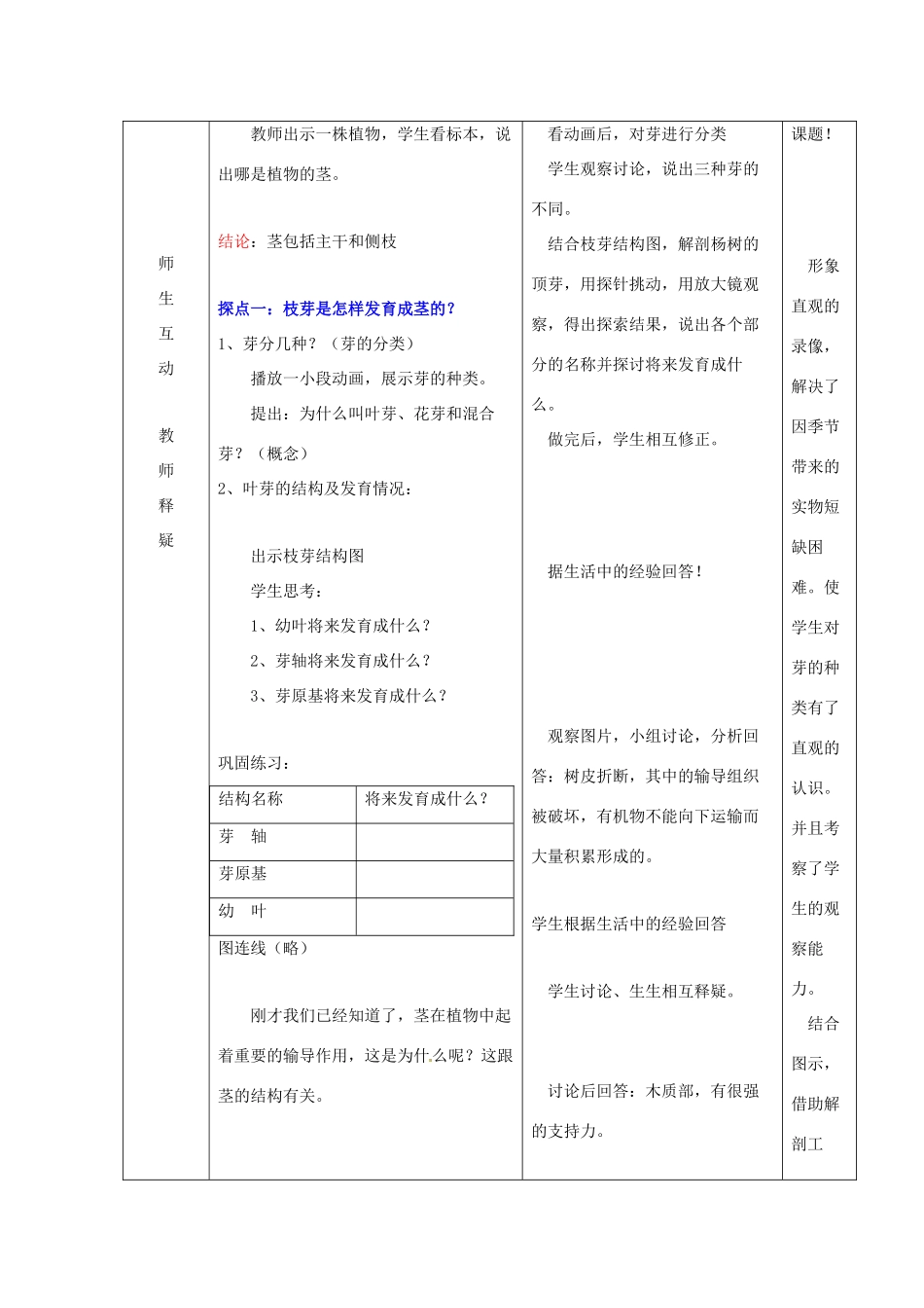 七年级生物上册 5.4 植物茎的输导功能教案 苏教版_第3页
