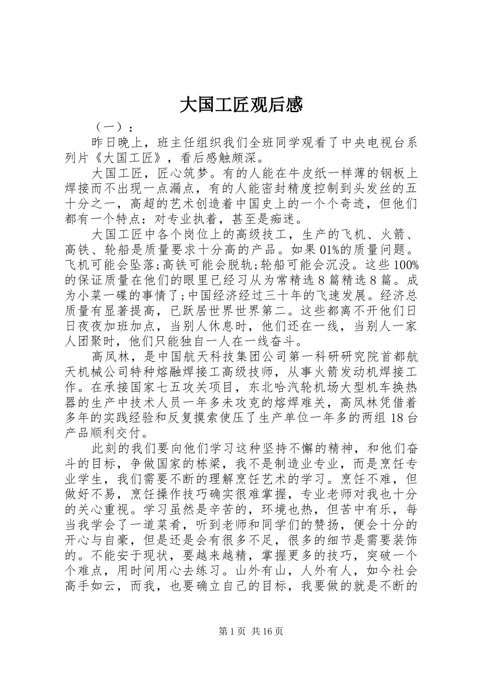 大国工匠观后感_第1页