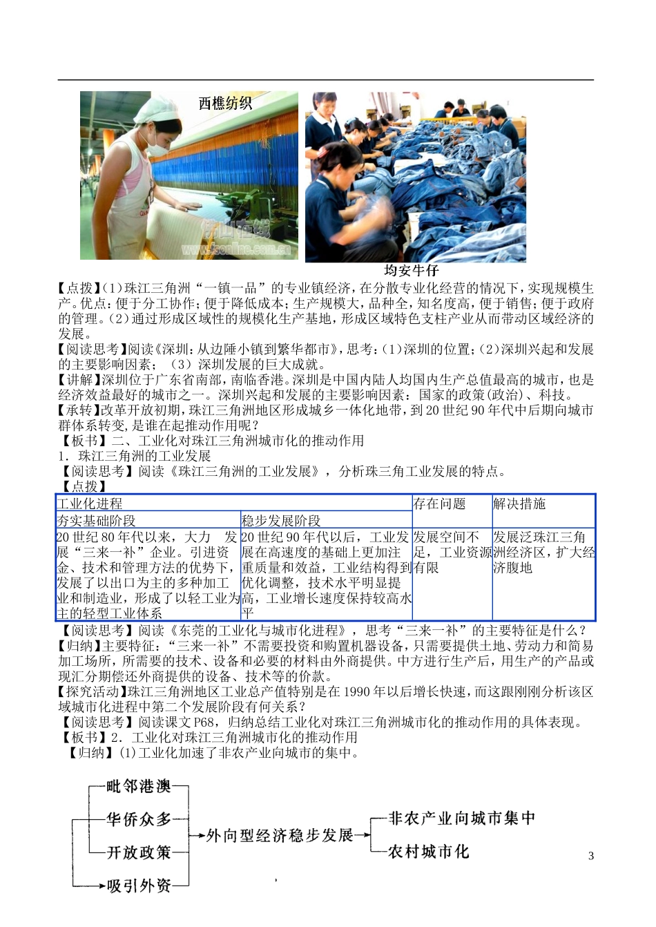 高中地理 2.6 区域工业化与城市化进程教案 湘教版必修3_第3页