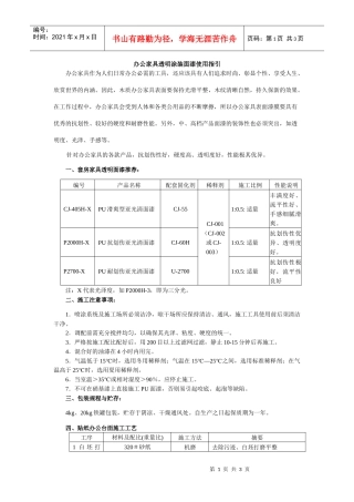 办公家具透明涂装面漆使用指引