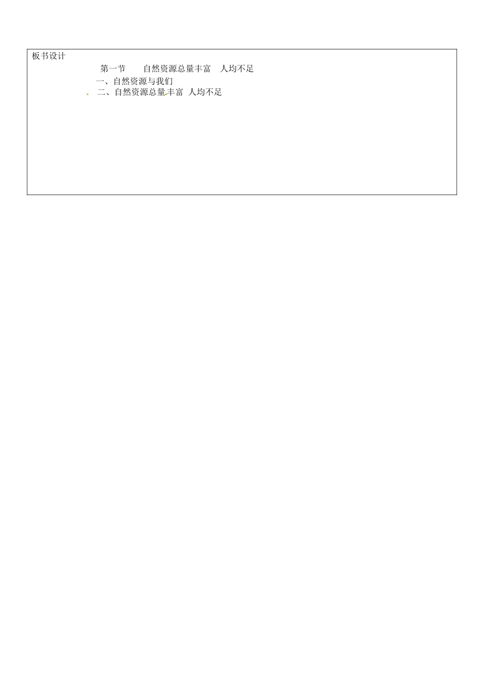 山东省郯城县第三初级中学八年级地理上册《第三章第一节自然资源总量丰富 人均不足》教案 新人教版_第2页