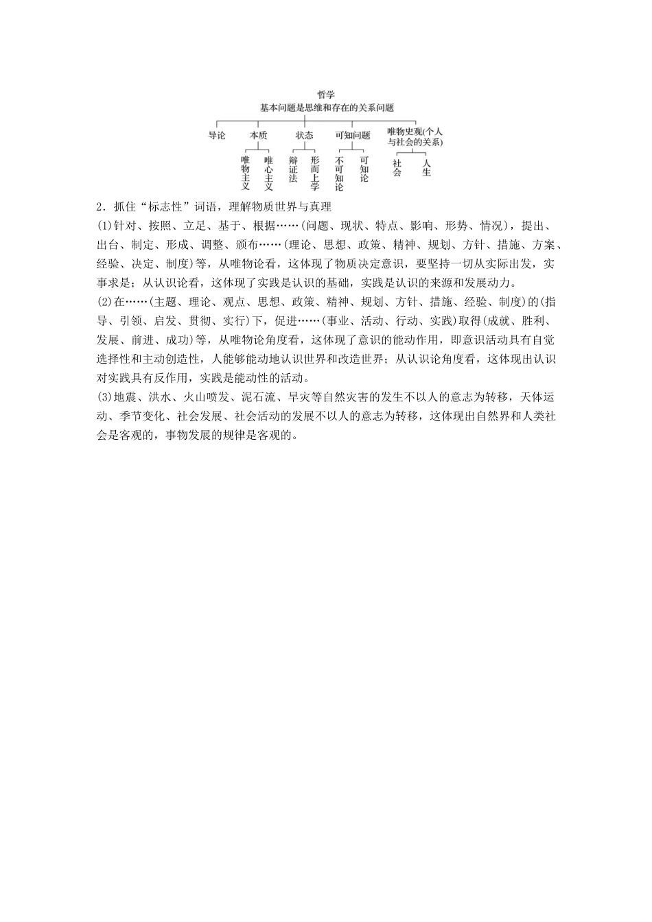 （鲁京津琼专用）高考政治大一轮复习 第十二单元 探索世界与追求真理 单元综合提升 核心知识整合讲义-人教版高三全册政治教案_第2页