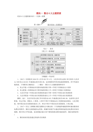 高考政治二轮复习（A版）模块一 整合6大主题要素教师用书-人教版高三全册政治教案