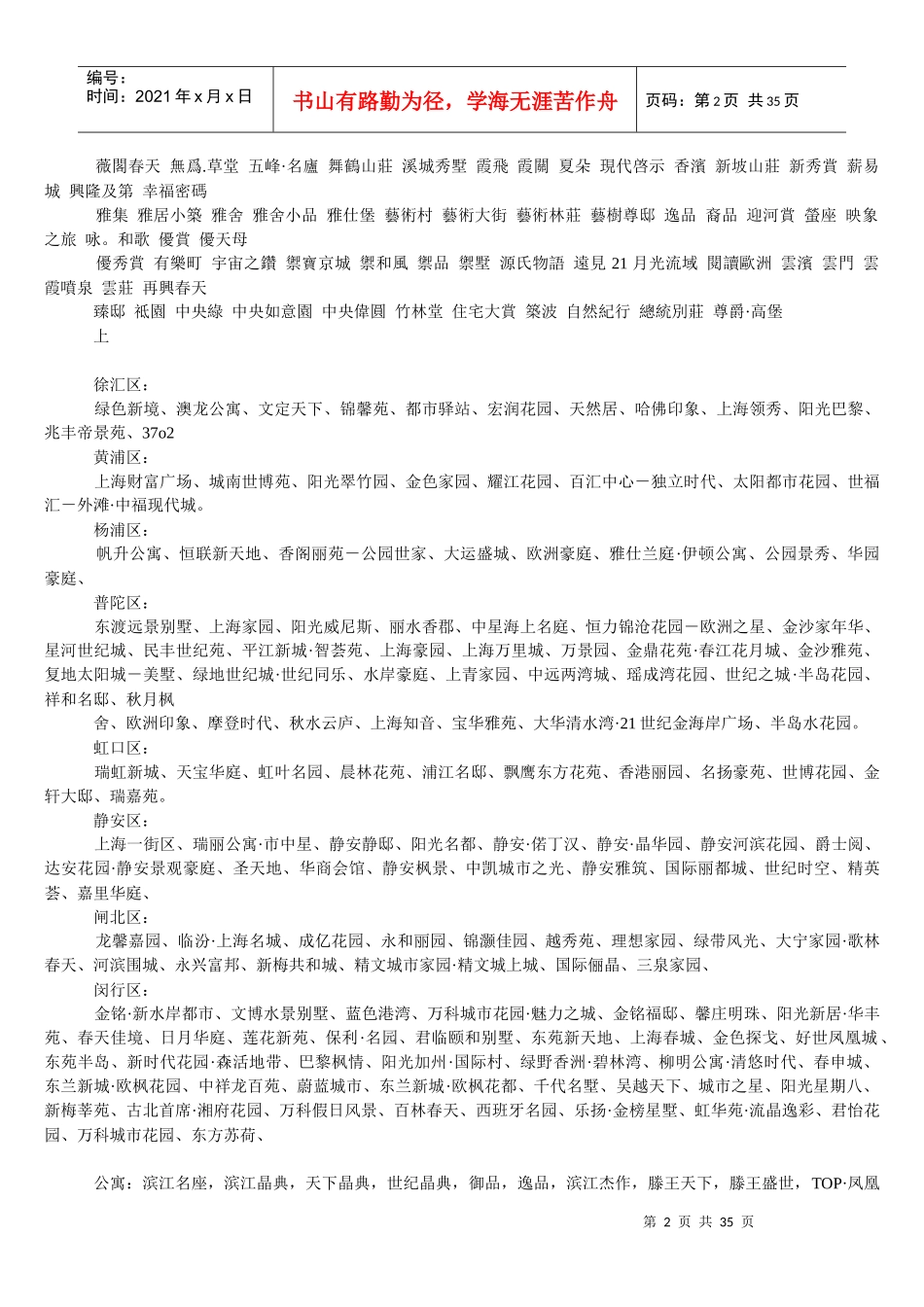 4万个地产案名及广告语集锦_第2页