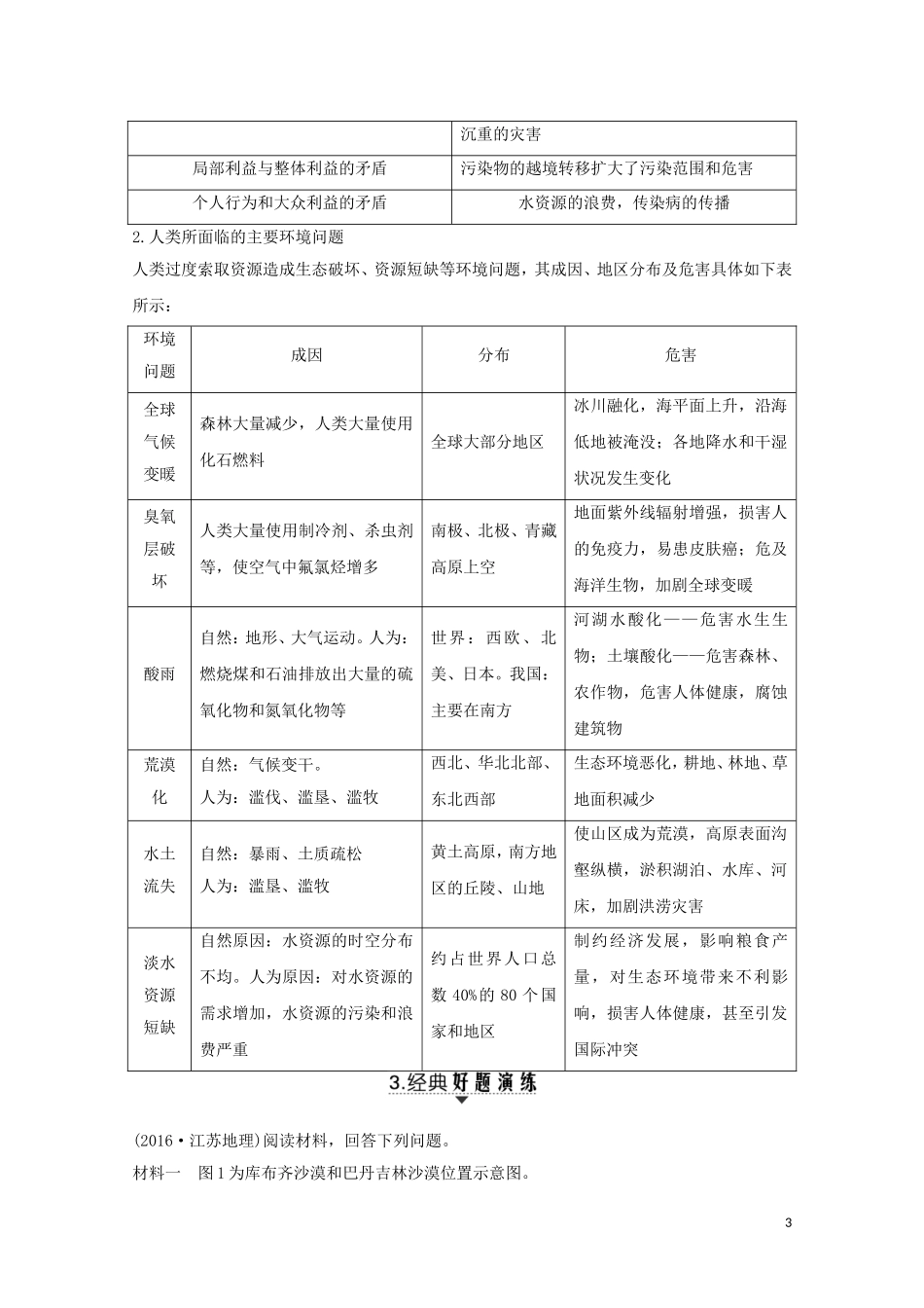 （江苏专用）高考地理总复习 环境保护教案（含解析）新人教版选修6-新人教版高三选修6地理教案_第3页