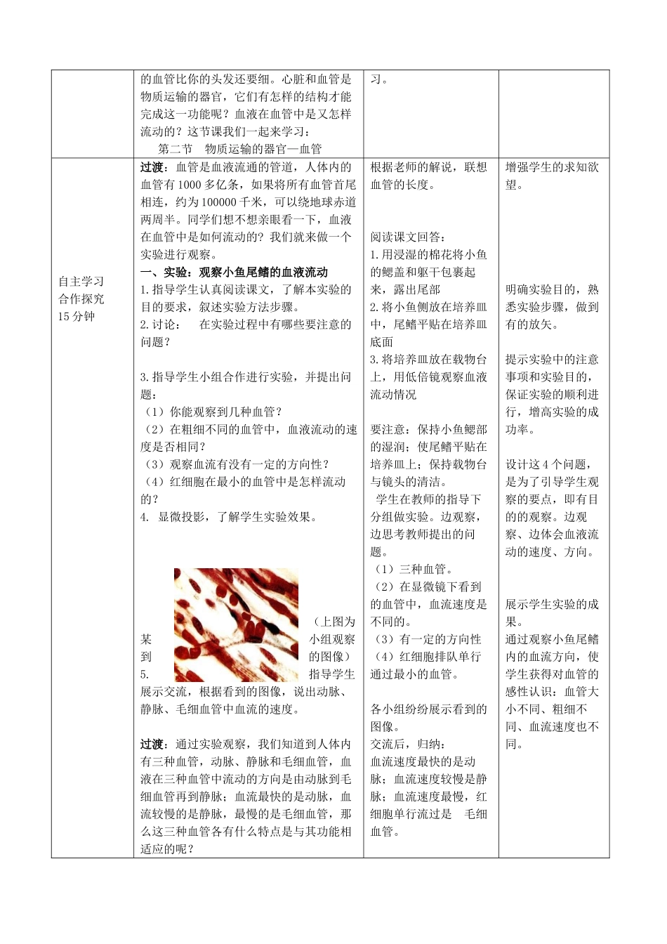 七年级生物下册 第3单元 第3章 第2节 物质运输的器官（第1课时）教案2 （新版）济南版_第2页
