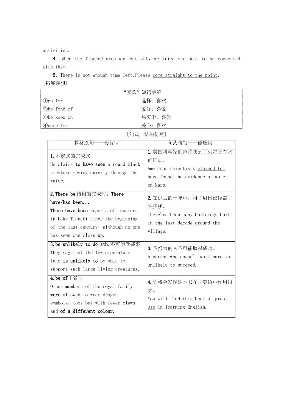 高三英语一轮复习 Module 6 Unexplained Mysteries of the Natural World教师用书 外研版必修4-外研版高三必修4英语教案_第3页
