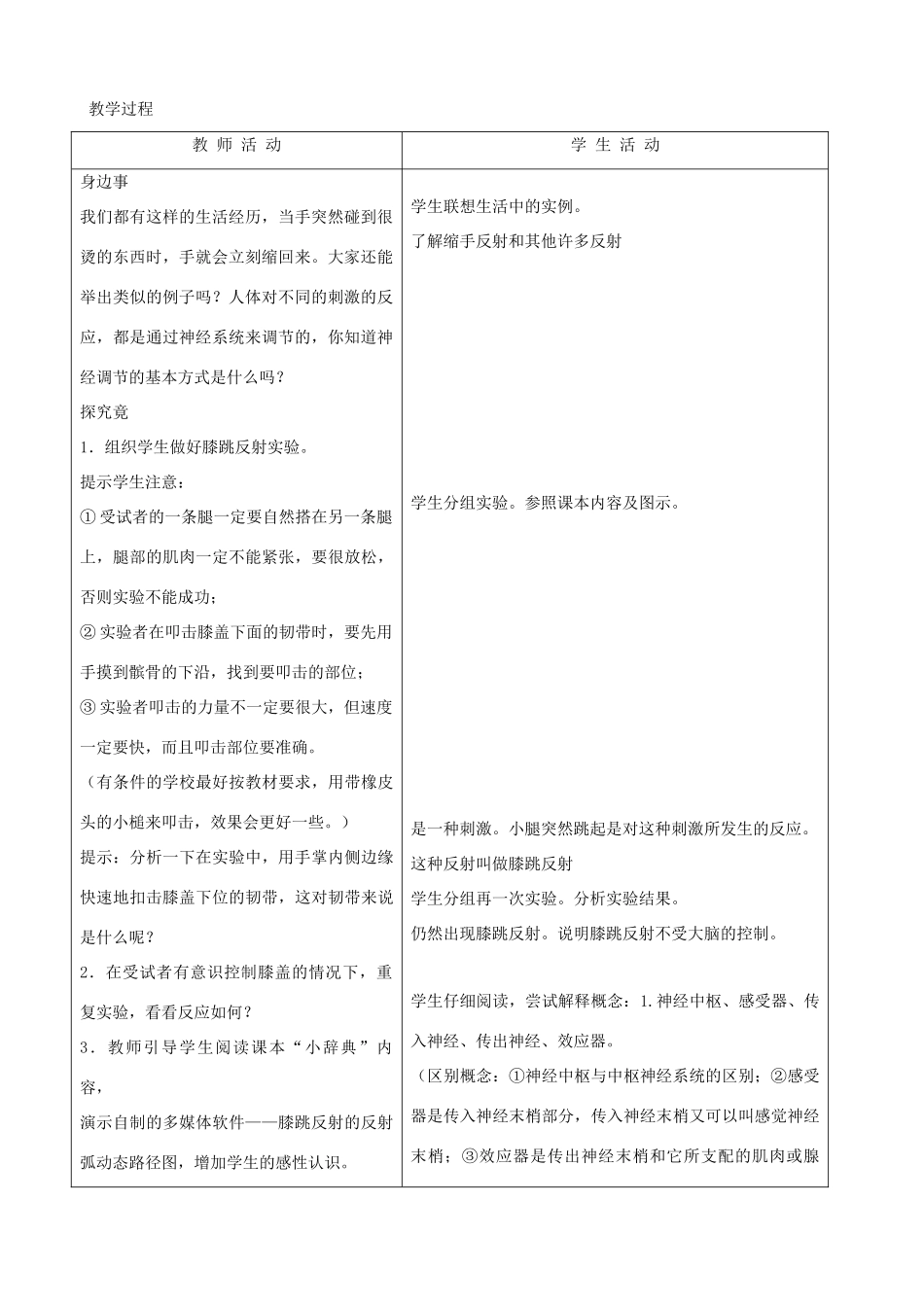 七年级生物下册 4.2《信息的传递》第二课时教学设计 冀教版_第2页