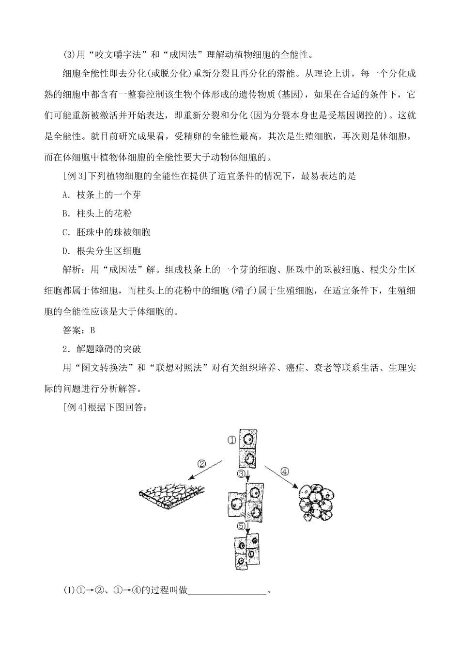 高中生物细胞分化、癌变和衰老2人教版 必修1_第3页