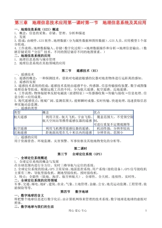 高中地理 第三章复习 地理信息技术应用教案 湘教版必修3