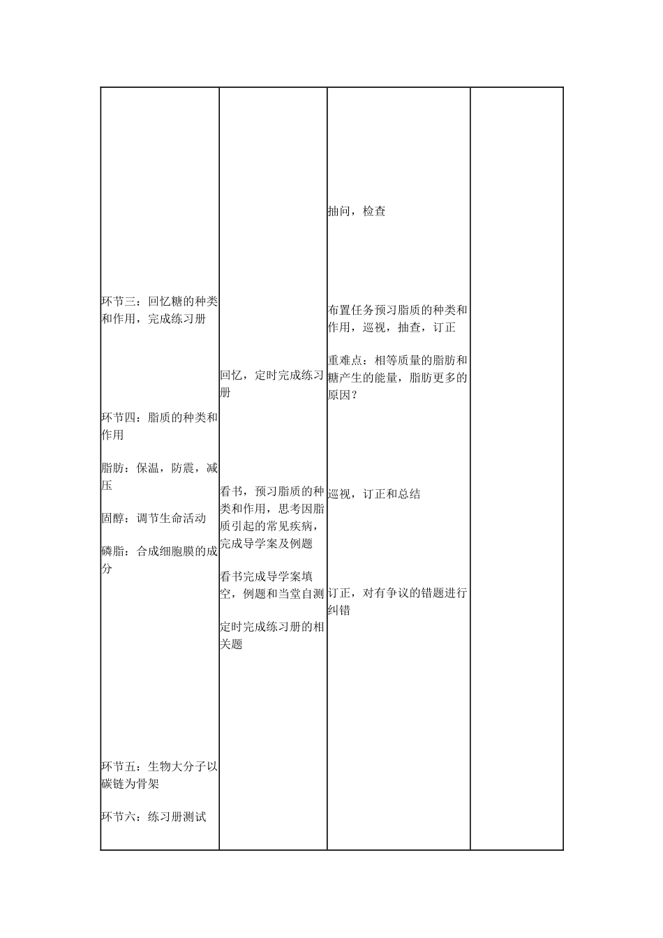 高中生物上学期《细胞中的糖类和脂质》教学设计-人教版高中全册生物教案_第2页