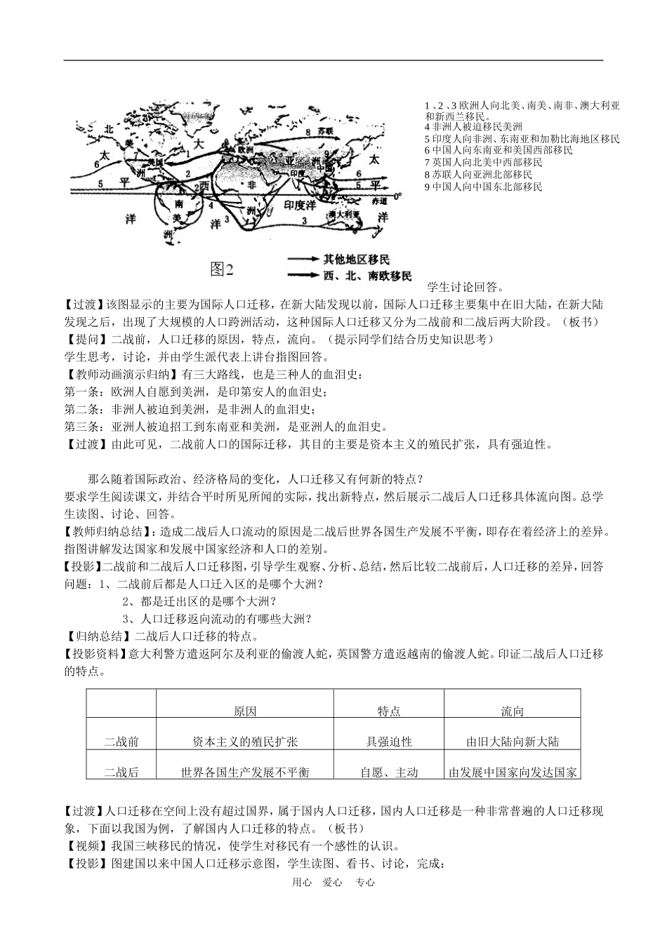 高中地理1.2人口的空间变化　教案4人教版必修2_第2页