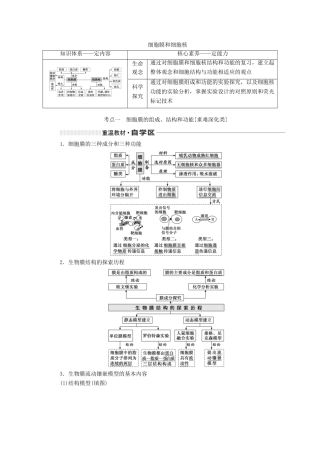 （新课改省份专用）高考生物一轮复习 第二单元 第二讲 细胞膜和细胞核讲义（含解析）-人教版高三全册生物教案