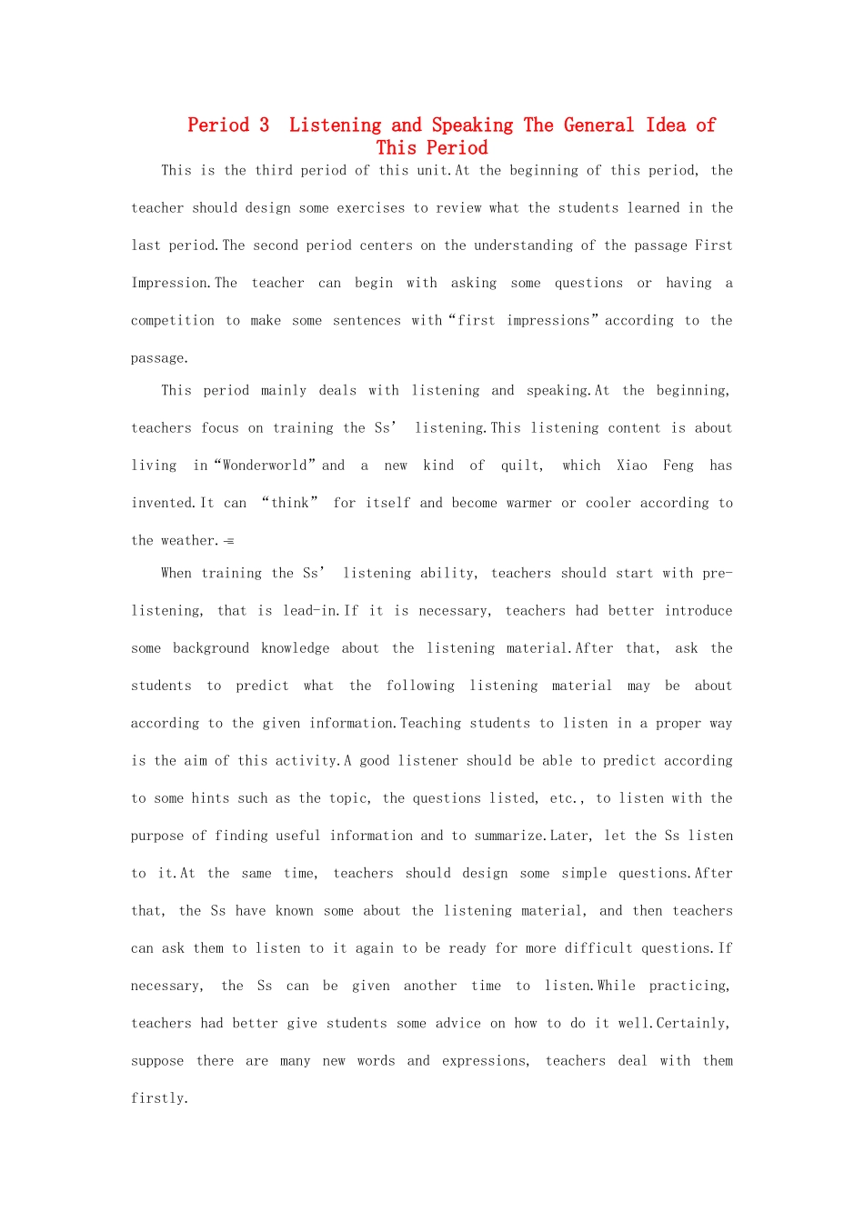 高中英语 （Unit3 Life in the future Period 3）优秀教案 新人教版必修5_第1页