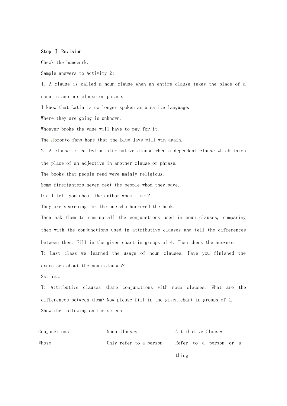 高中英语 Unit1第4课时 The Fourth Period Integrating skills(Ⅰ)教案 新人教版选修8_第2页