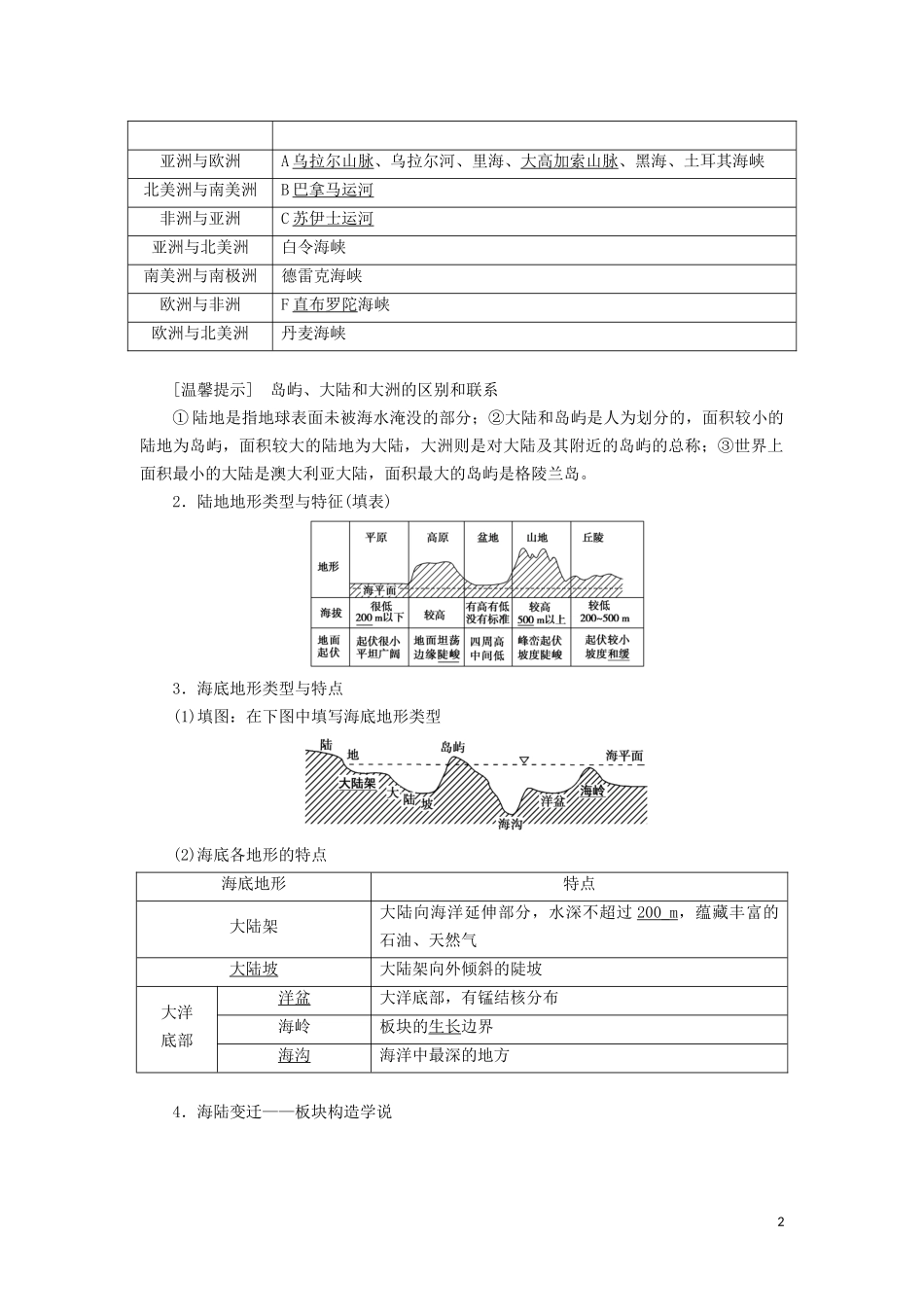 （山东专用）高考地理一轮总复习 第16章 世界地理 第一讲 世界地理概况教案（含解析）鲁教版-鲁教版高三全册地理教案_第2页