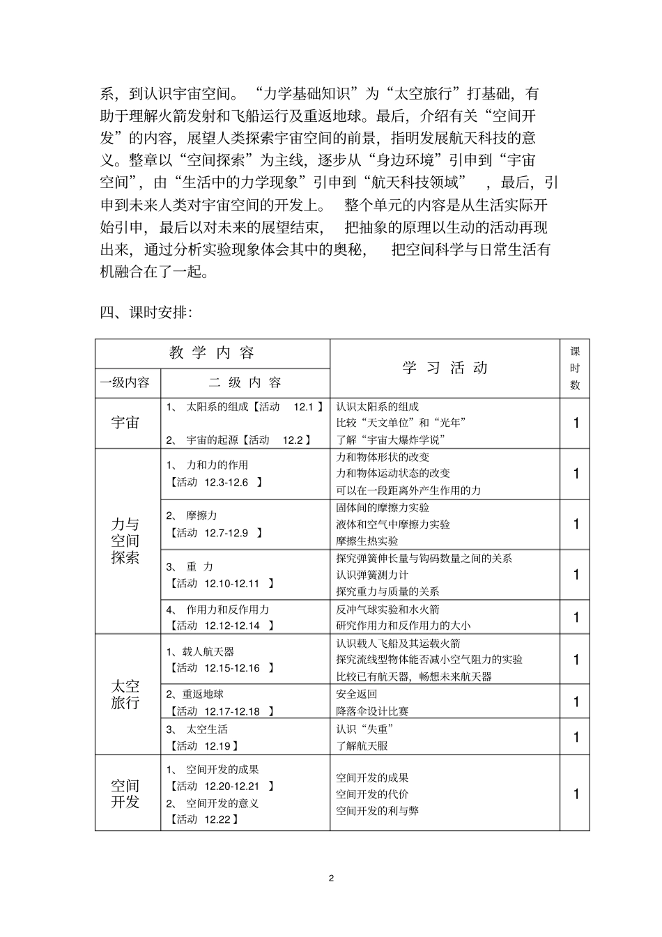 宇宙与空间探索单元教学设计_第2页
