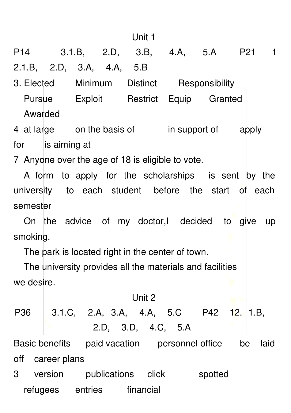 大学体验英语综合教程2第三版课后答案及句子翻译_第2页
