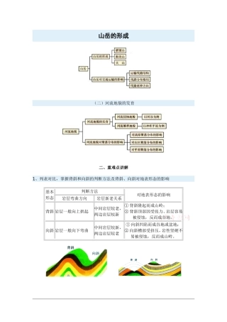 高中地理：4.2《山岳的形成》教案（新人教版必修1）