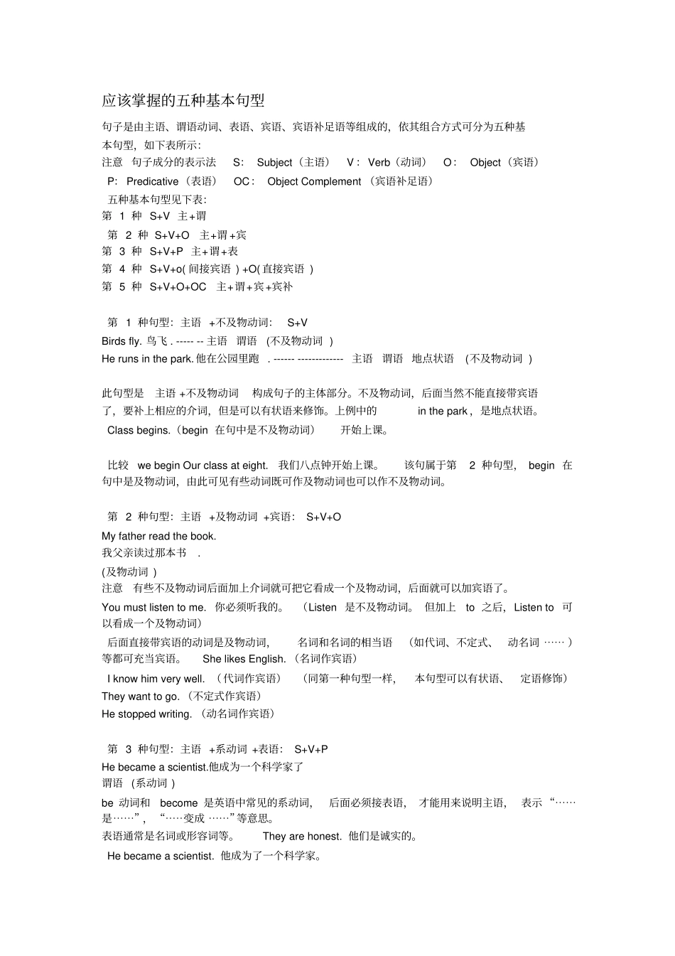 (完整版)单招英语考试基本语法_第1页