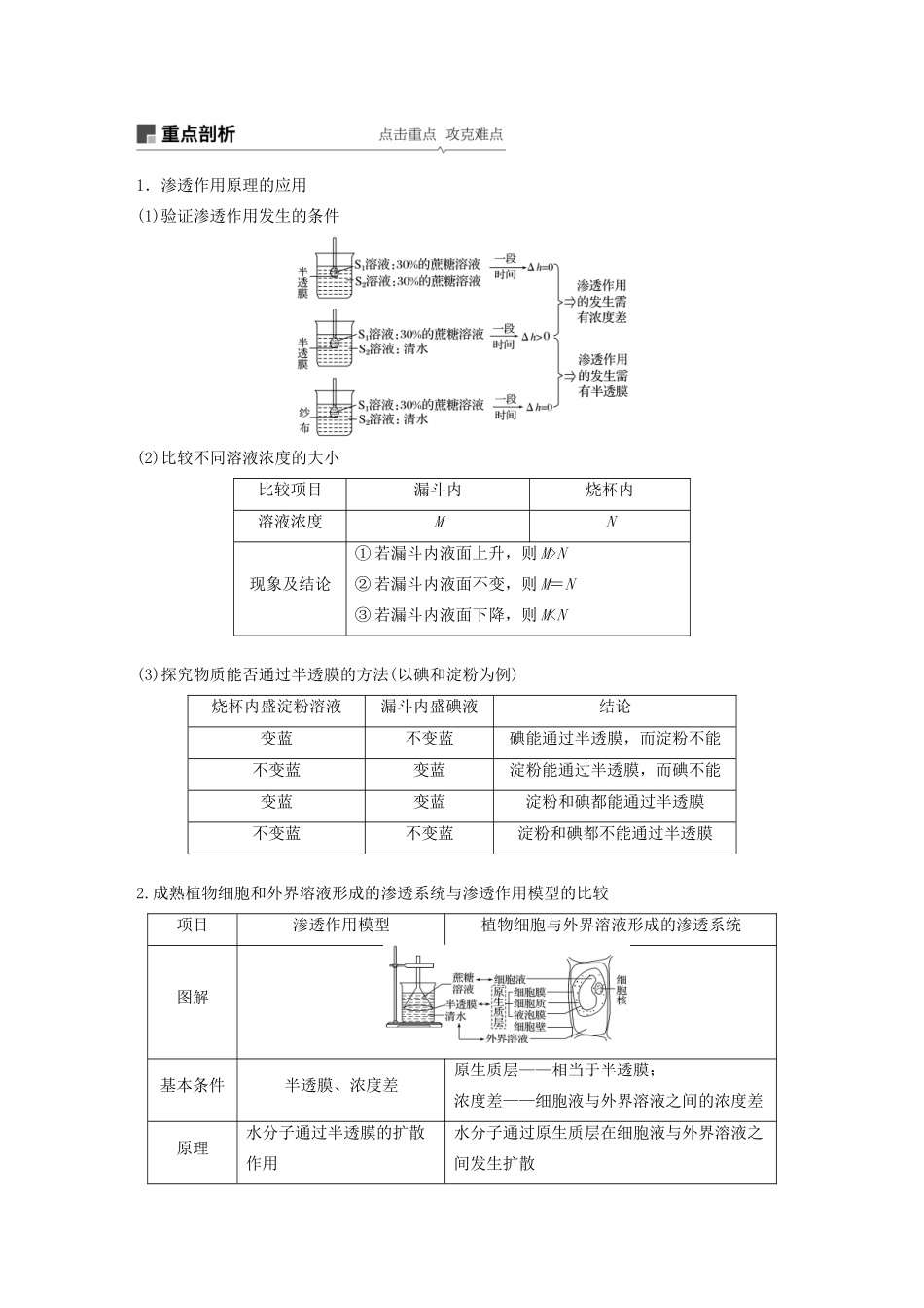 （人教通用）高考生物大一轮复习 第二单元 细胞的基本结构和物质的运输 第6讲 细胞的物质输入和输出讲义-人教版高三全册生物教案_第3页