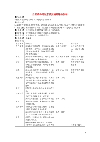 《自然条件对城市及交通线路的影响》教案（3）