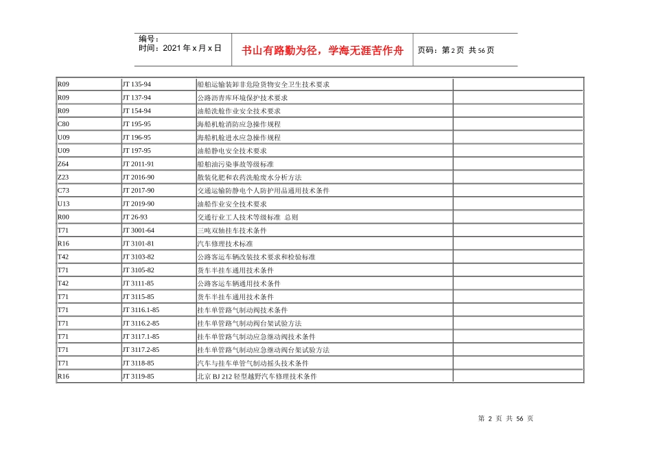 交通行业标准目录_第2页