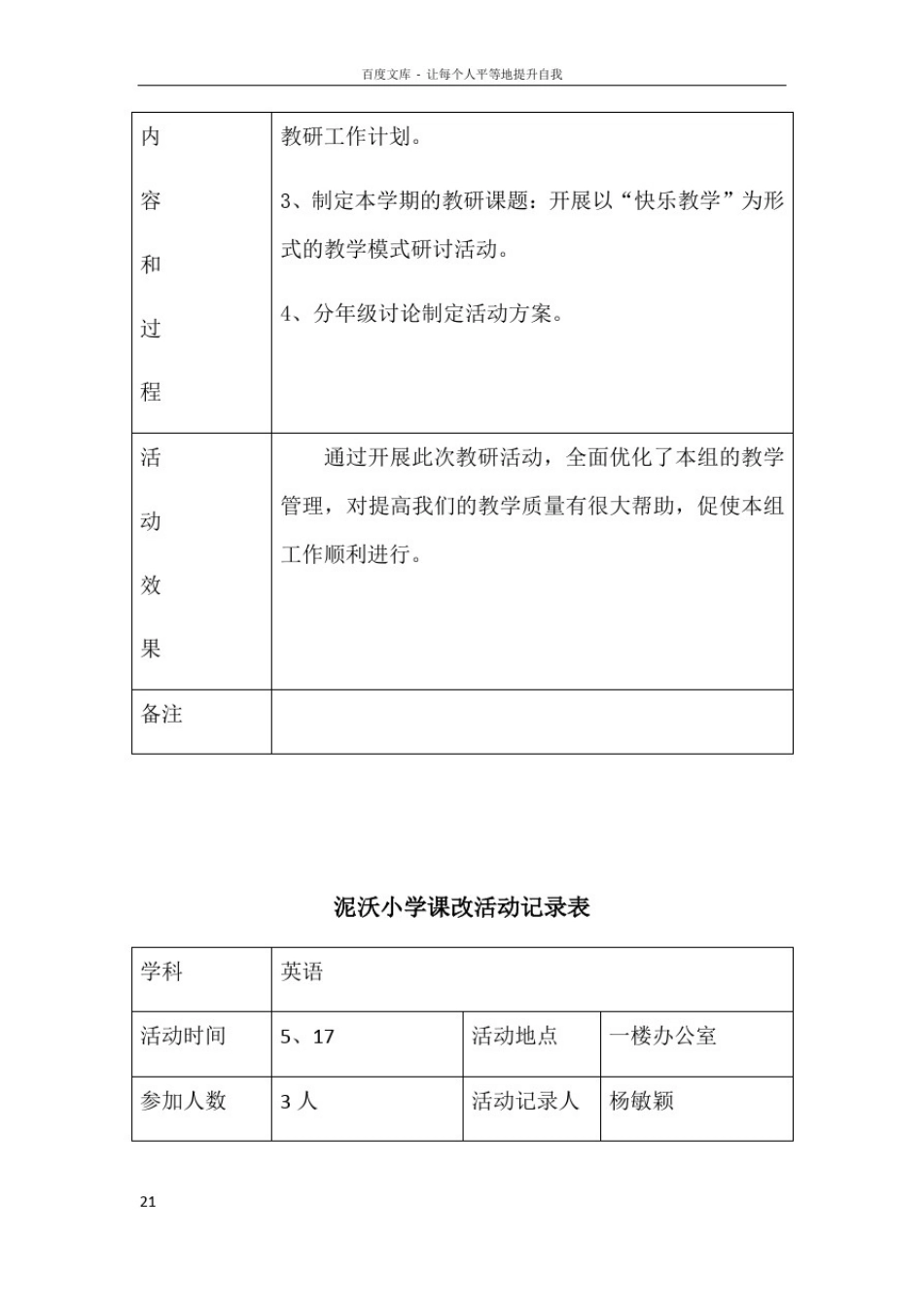 小学课改活动记录表_第2页