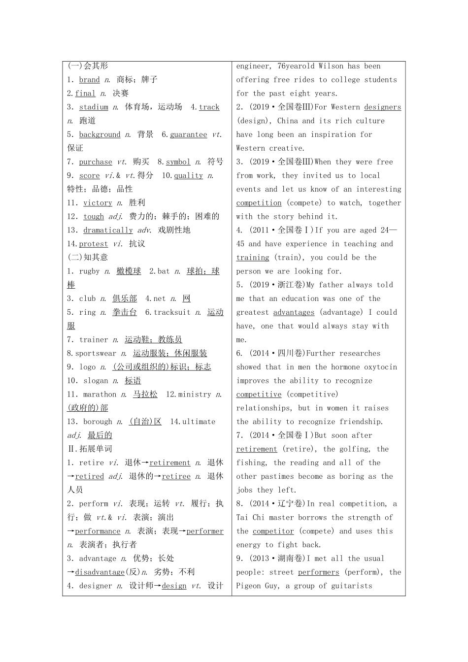 高考英语一轮总复习 Module 5 The Great Sports Personality（教师用书）教案 外研版必修5-外研版高三必修5英语教案_第3页