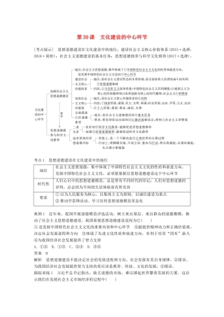 （江苏专版）高考政治一轮复习 第十二单元 发展中国特色社会主义文化 第30课 文化建设的中心环节讲义 新人教版必修3-新人教版高三必修3政治教案