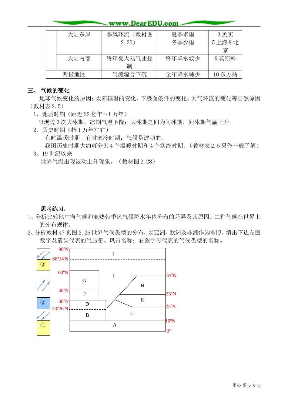 高中地理必修上册气候的形成和变化2_第3页