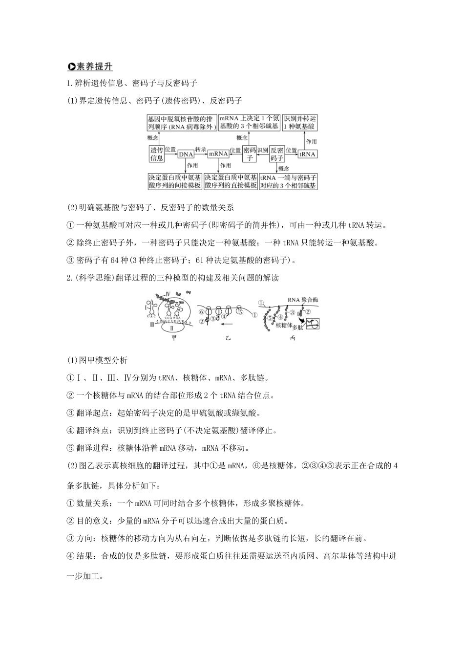 （鲁京津琼）高考生物总复习 第18讲 基因的表达教案-人教版高三全册生物教案_第3页