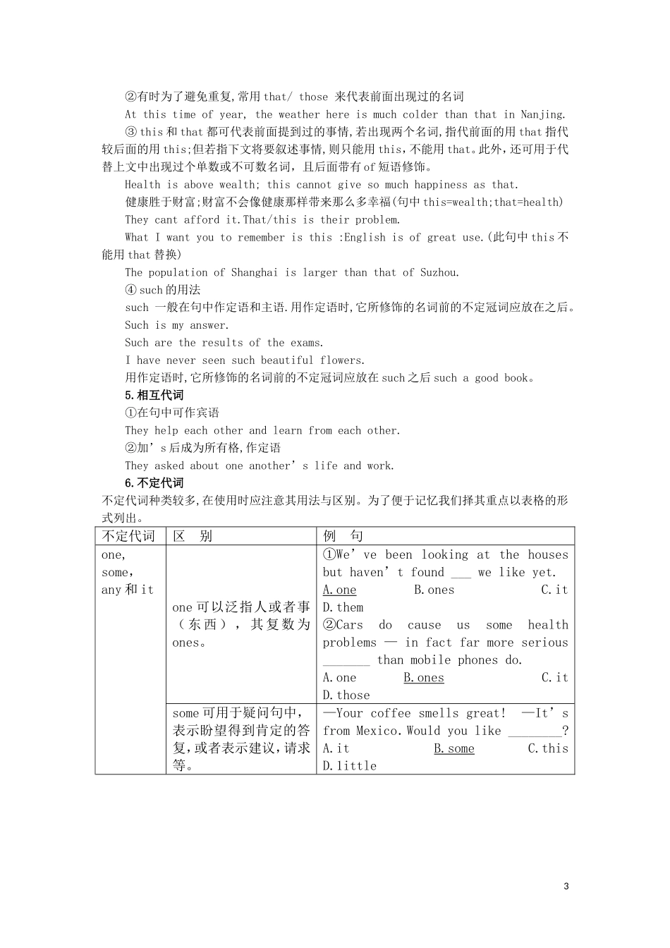 高考英语 专题讲练二 代词和数词doc_第3页