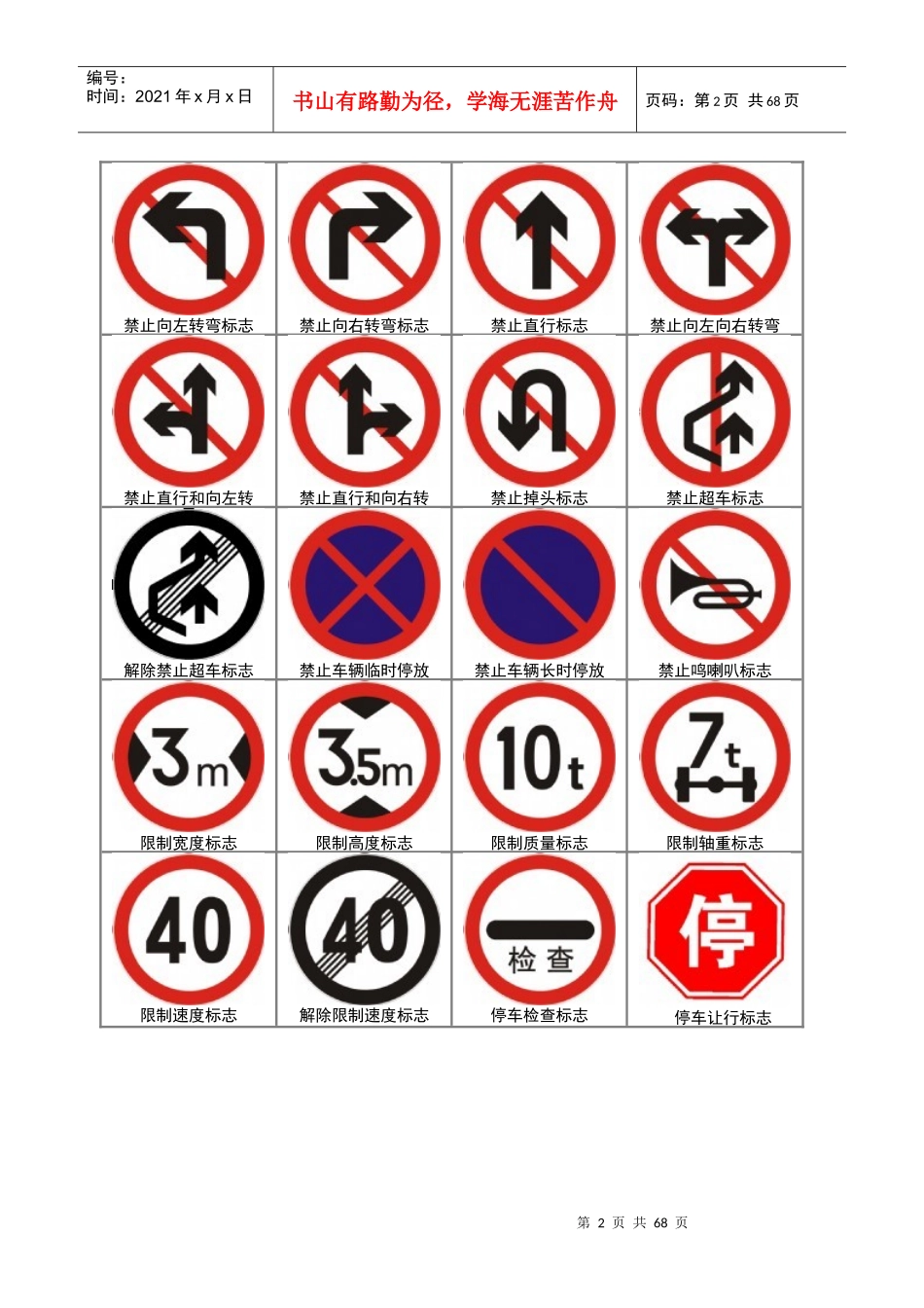 交通标志大全_第2页