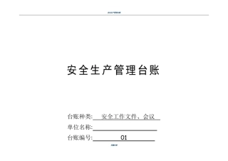 安全生产管理台账(范本)
