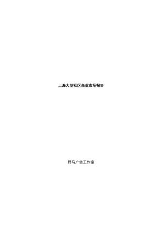 [房地产]上海大型社区商业市场报告