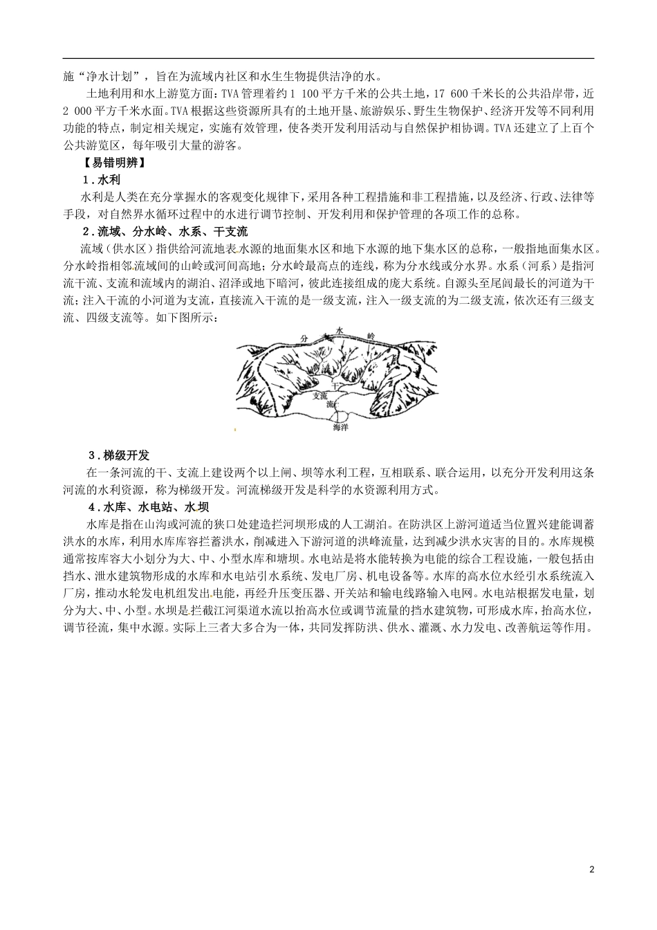 高中地理《第三章 第二节 流域的综合开发 以美国田纳西河流域为例》知识拓展 新人教版必修3_第2页