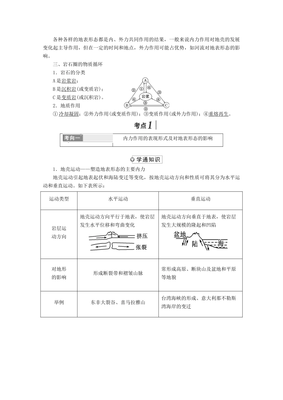 高中地理《塑造地表形态的力量》教学设计-人教版高中全册地理教案_第3页
