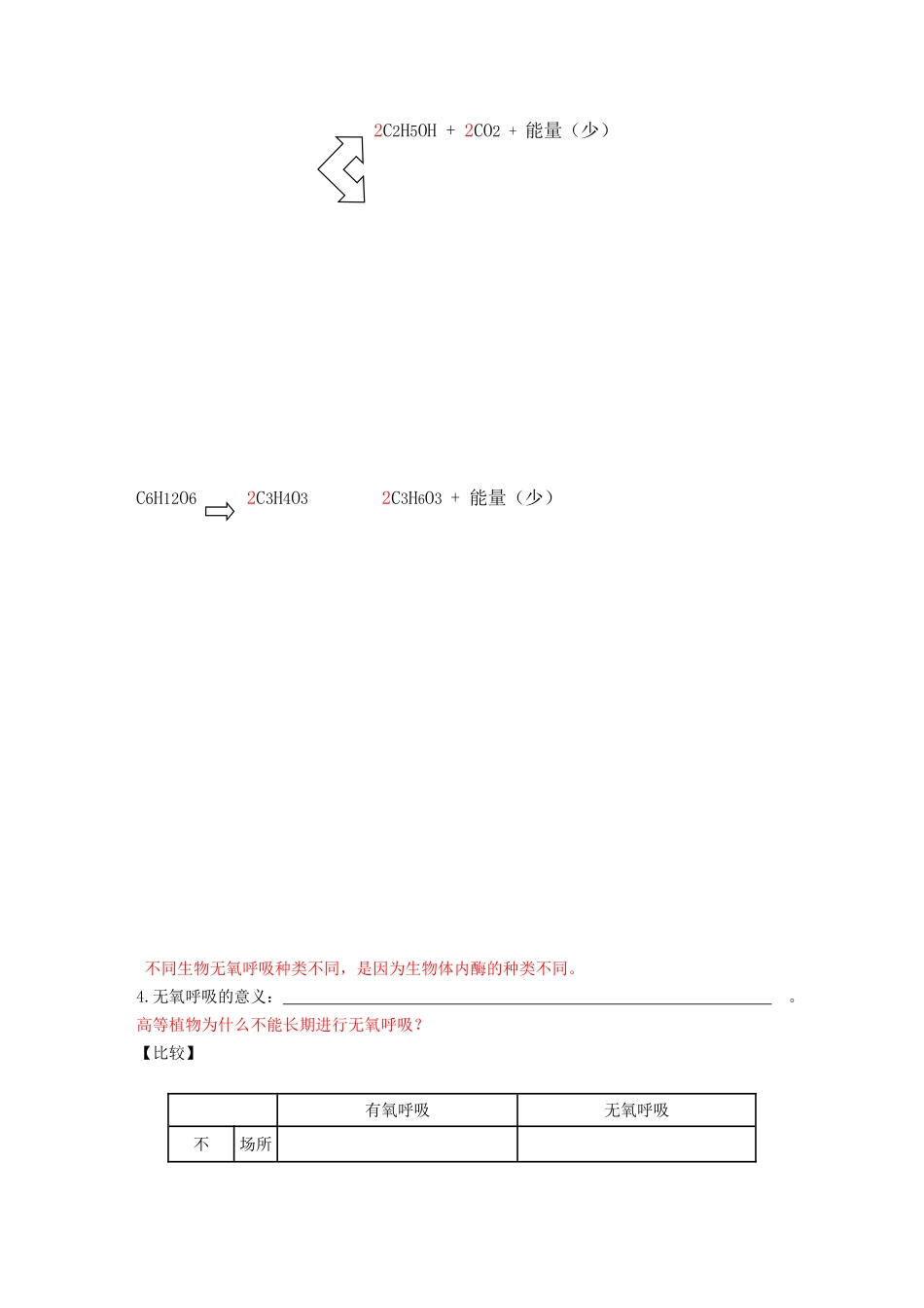 高中生物第四章 第三节 细胞呼吸教案苏教版必修1_第3页
